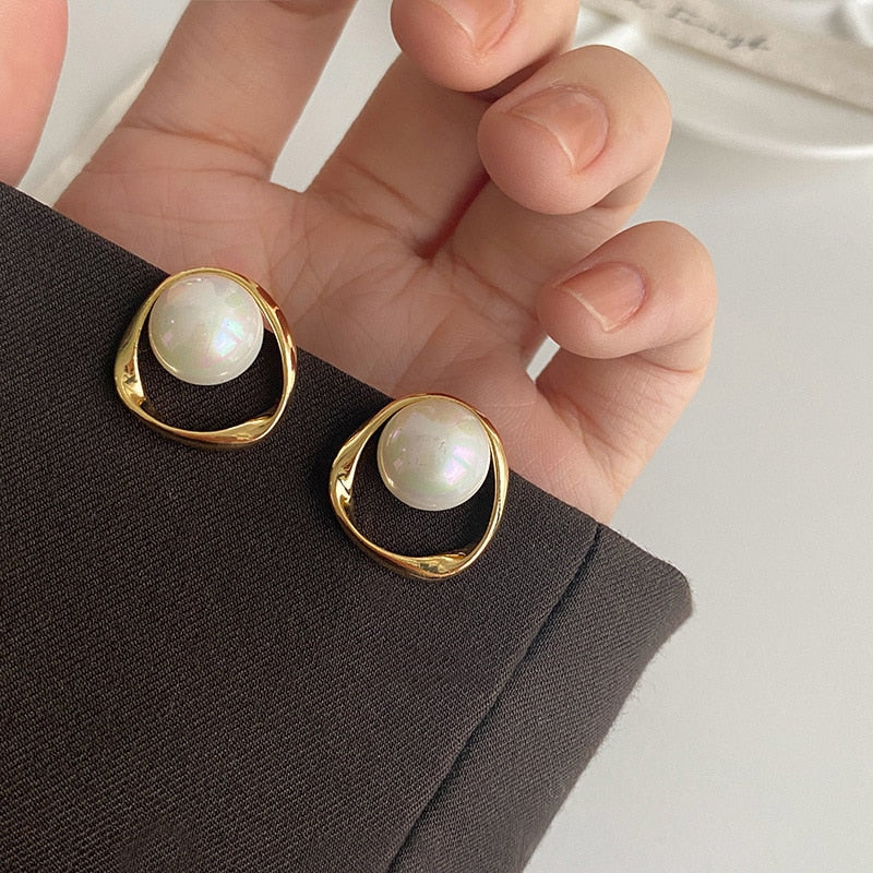 Cute Korean Earrings Heart Bling Zircon Stone Rose Gold Color Stud Earring for Women Fashion Jewelry 2026 New Gift