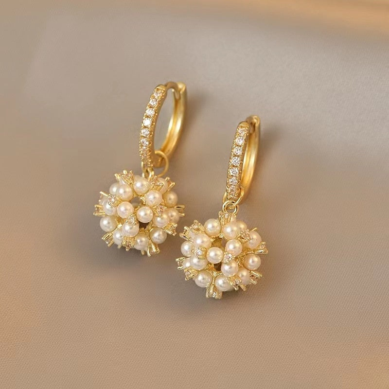 2026 Korean New Simple Temperament Circle Pearl Earrings Fashion Small Versatile Earrings  Jewelry