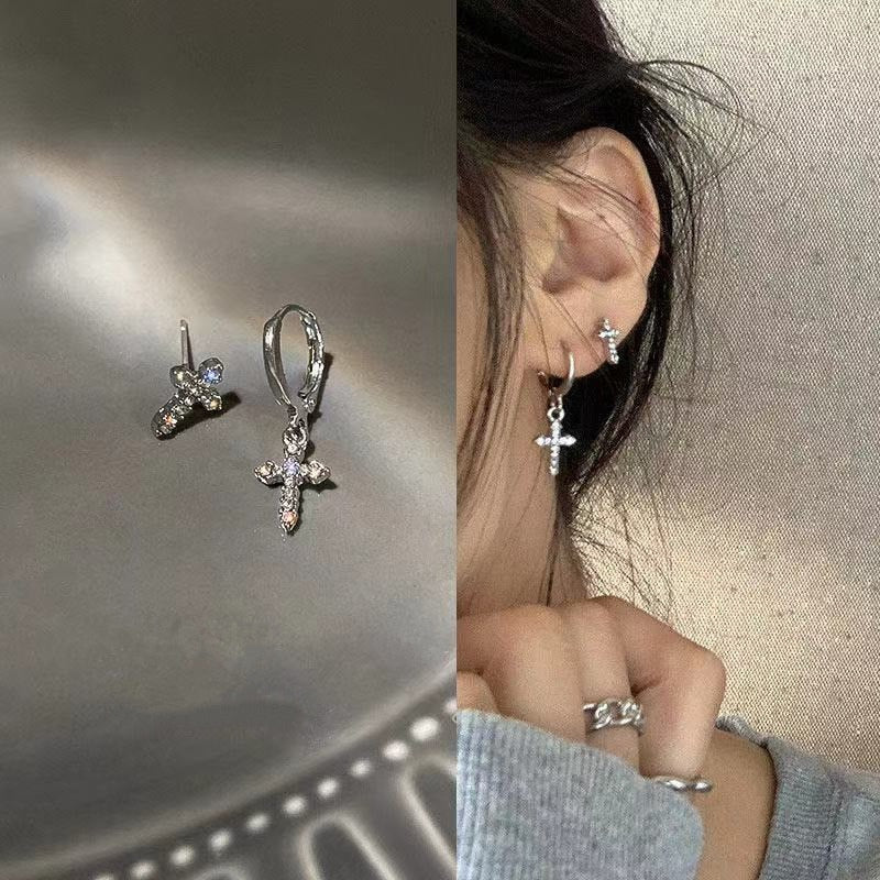 Cute Korean Earrings Heart Bling Zircon Stone Rose Gold Color Stud Earring for Women Fashion Jewelry 2026 New Gift